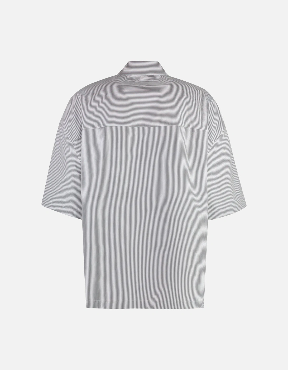 BV EMBROIDERED STRIPED OVERSHIRT GREY / WHITE