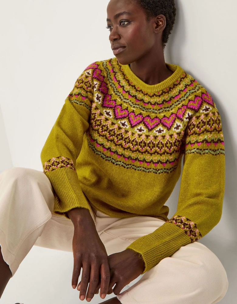 Floy Fair Isle Jumper Green
