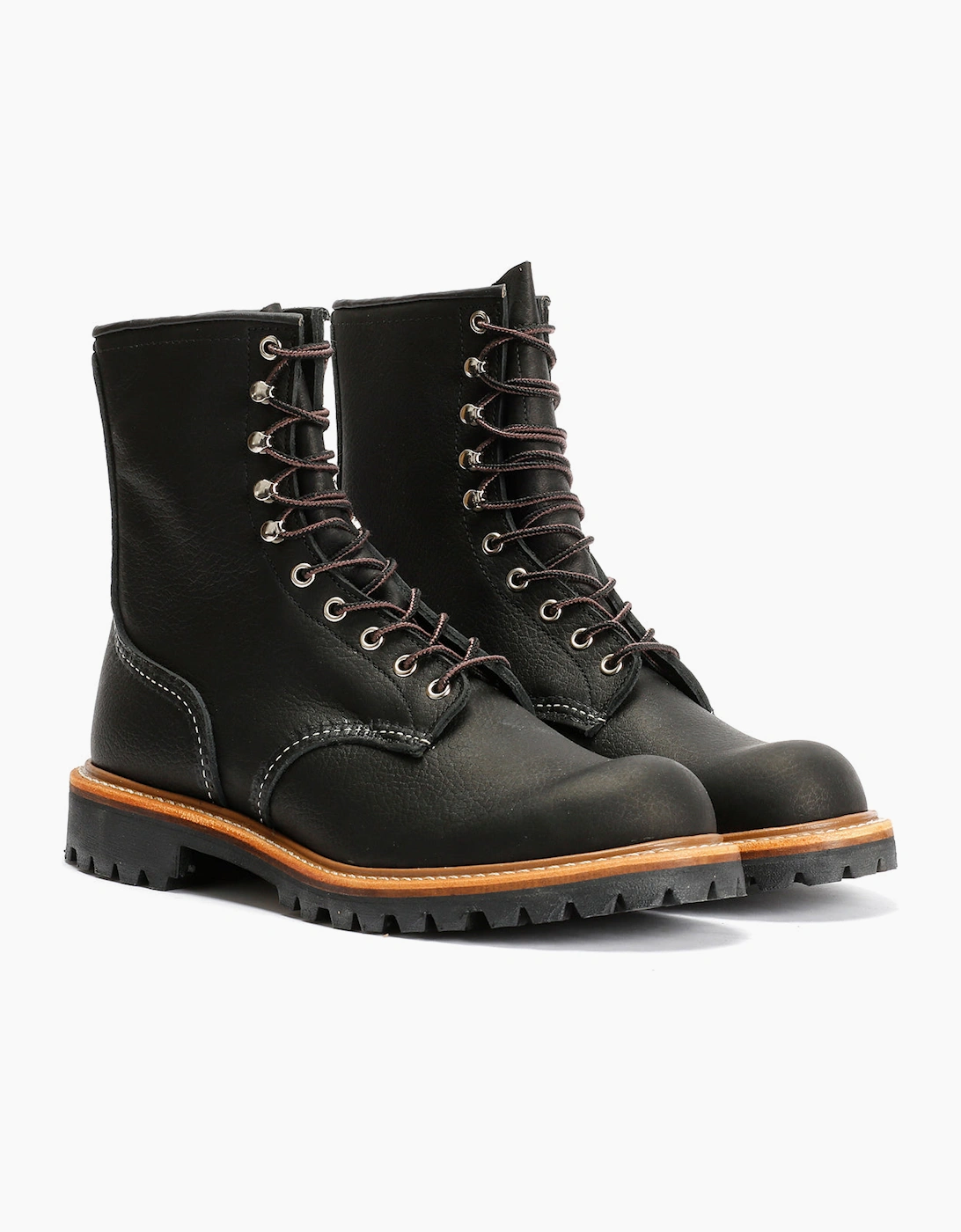 Men's Red Wing 4501 8-Inch Logger Oil Leather Men's Black Boots - Size: 9