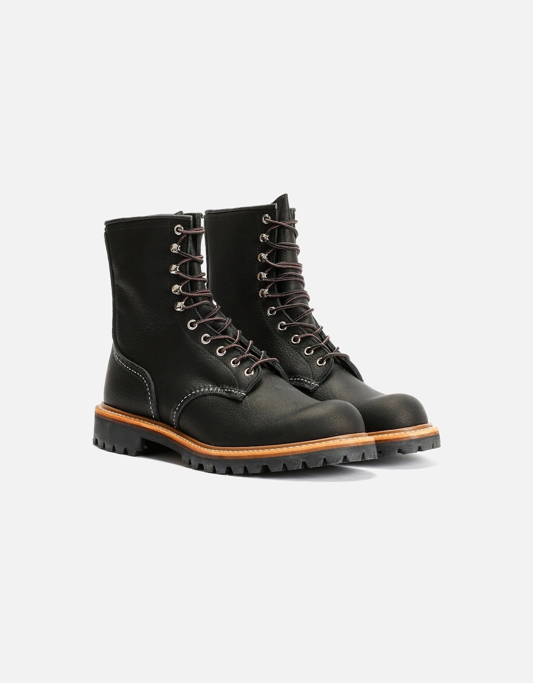 4501 8-Inch Logger Oil Leather Men's Black Boots, 9 of 8