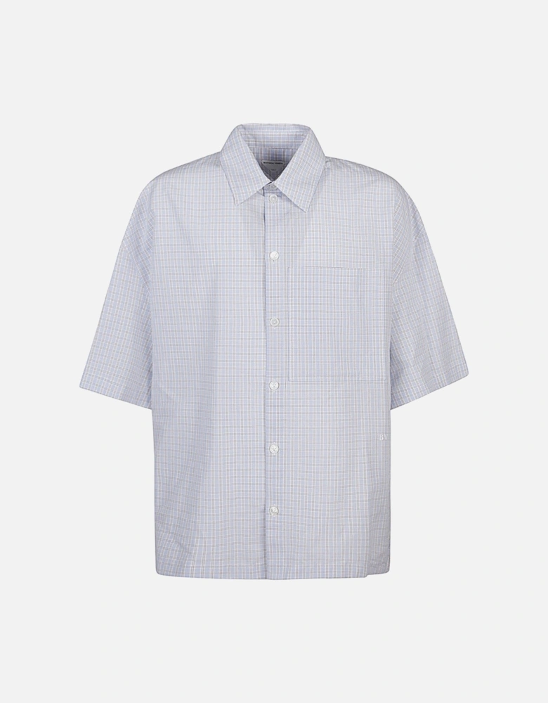 BV EMBROIDERED CHECK OVERSHIRT LIGHT BLUE