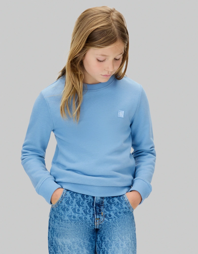 Kids Mono Mini Badge Sweatshirt in Blue