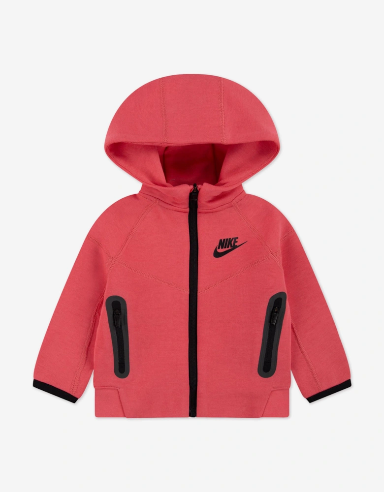 Girls Tech Fleece Hooded Full Zip Tracksuit in Pink