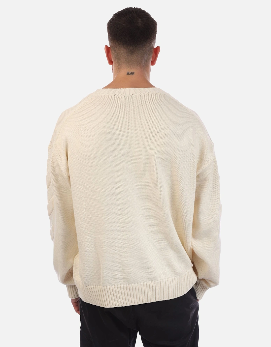 3D Diagonal Knit Crewneck Sweatshirt