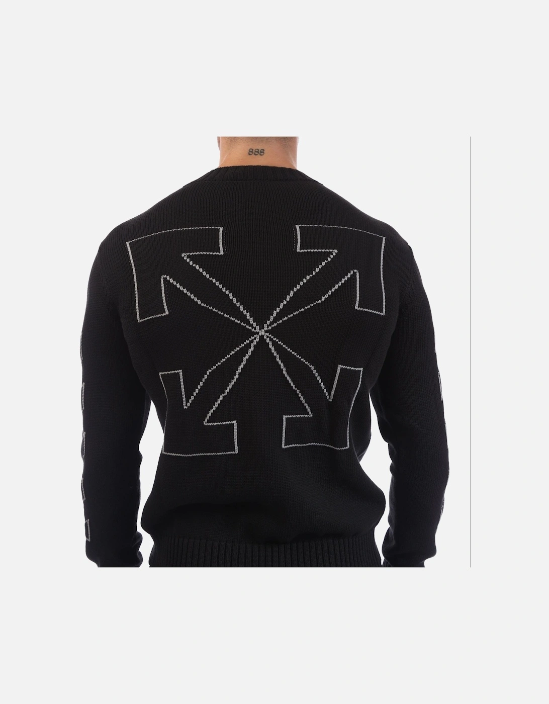 Diagonal Outline Knit Crewneck Sweatshirt