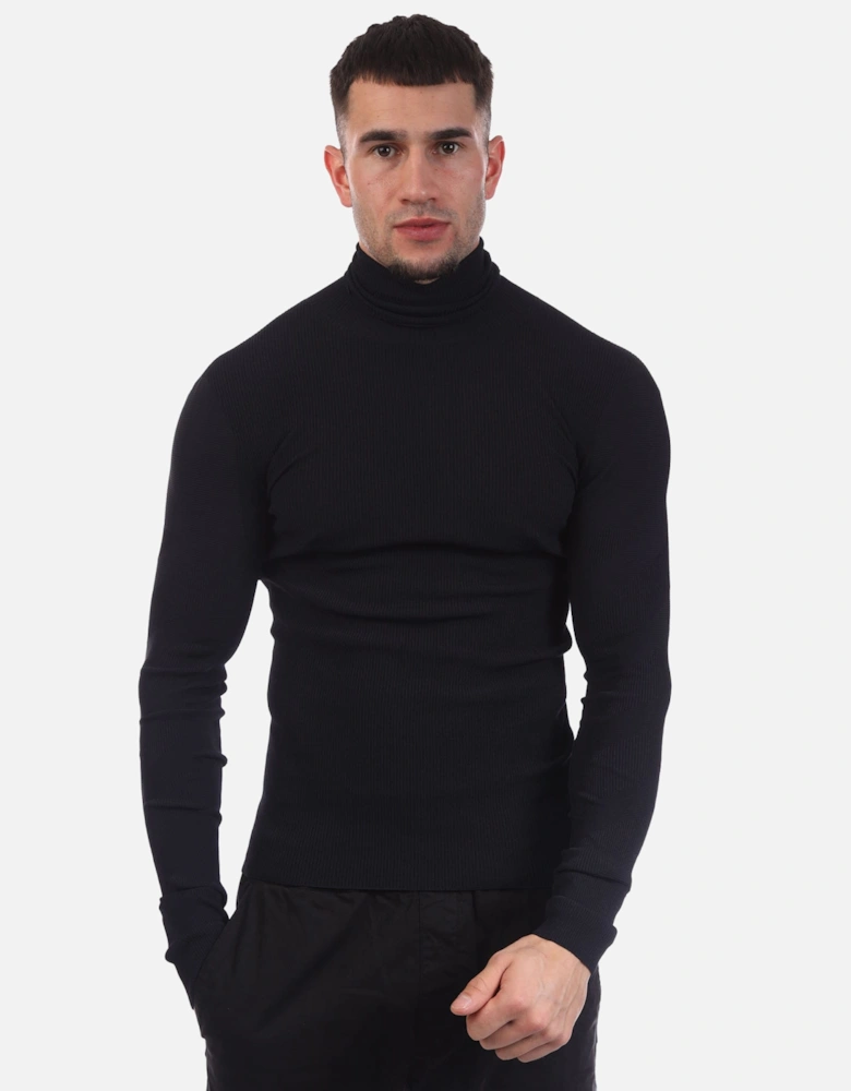 Diagonals Knit Turtleneck Sweatshirt