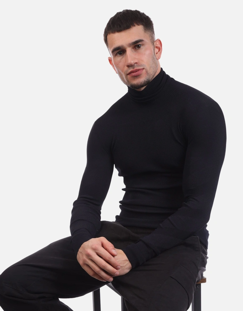 Diagonals Knit Turtleneck Sweatshirt
