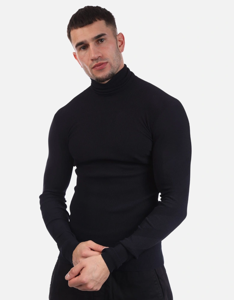 Diagonals Knit Turtleneck Sweatshirt