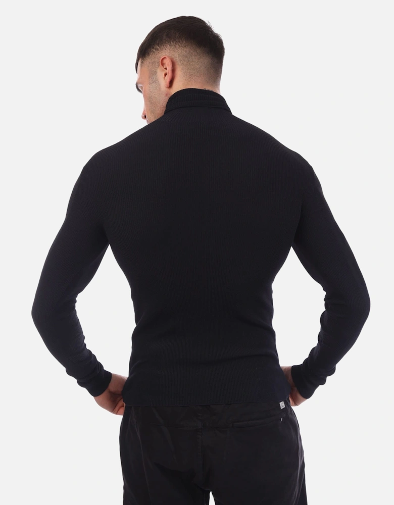 Diagonals Knit Turtleneck Sweatshirt