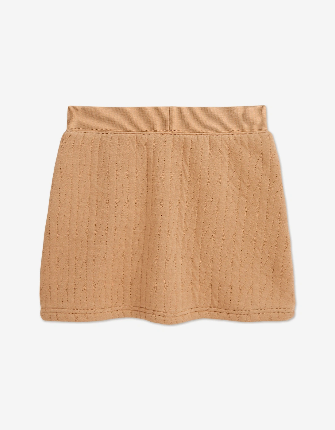 Girls Cable Jacquard Knit Skirt in Beige