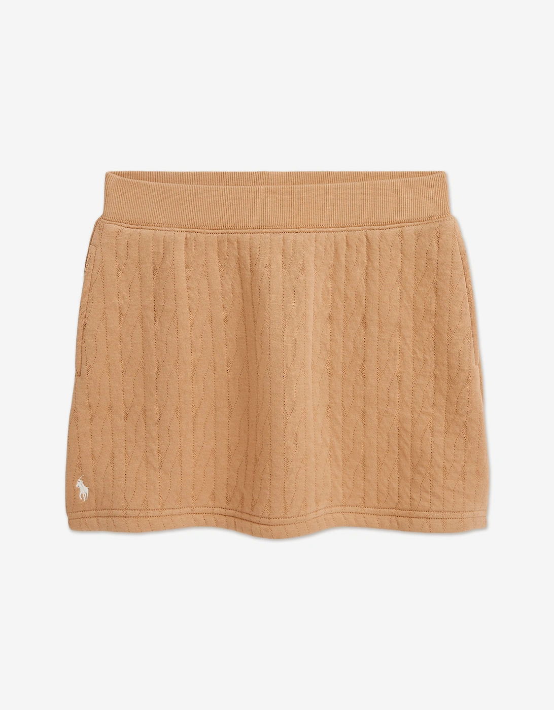 Girls Cable Jacquard Knit Skirt in Beige, 5 of 4