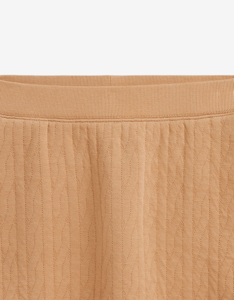 Girls Cable Jacquard Knit Skirt in Beige