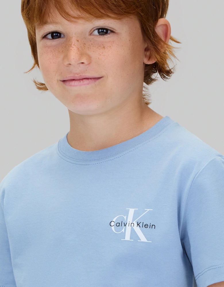 Kids Chest Monologo T-Shirt in Blue