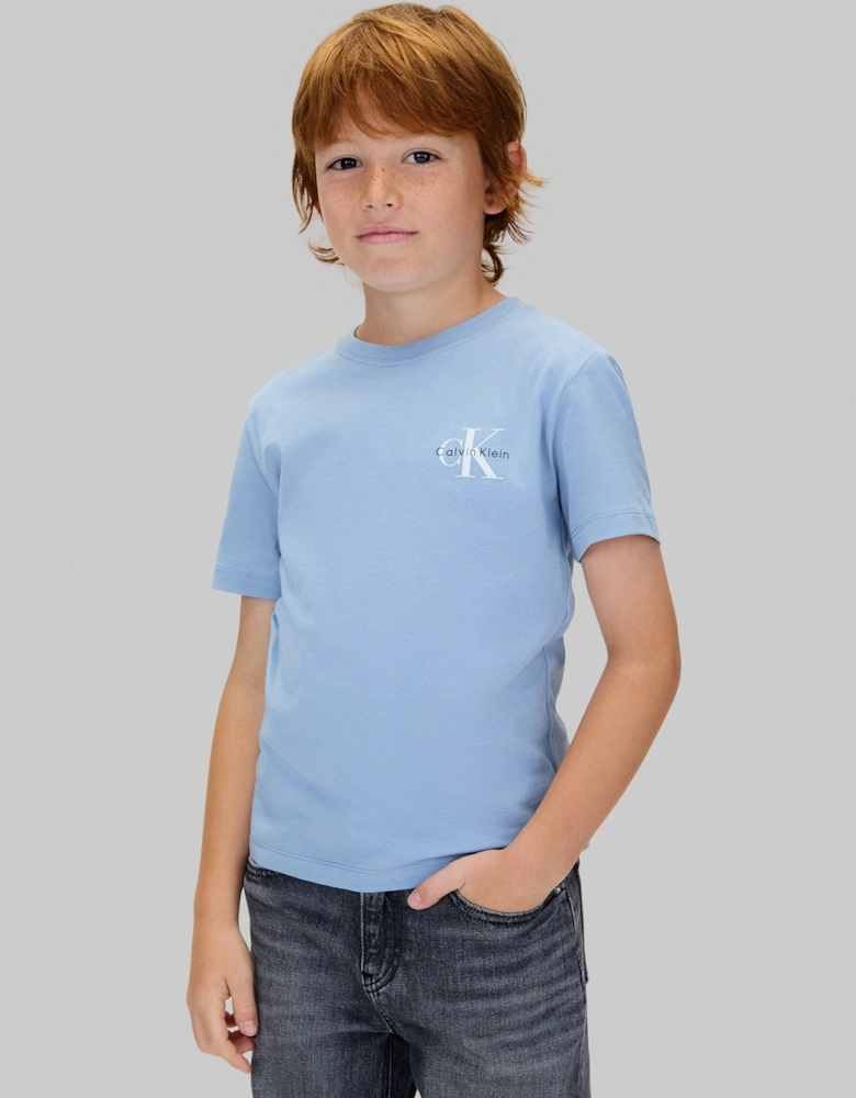 Kids Chest Monologo T-Shirt in Blue