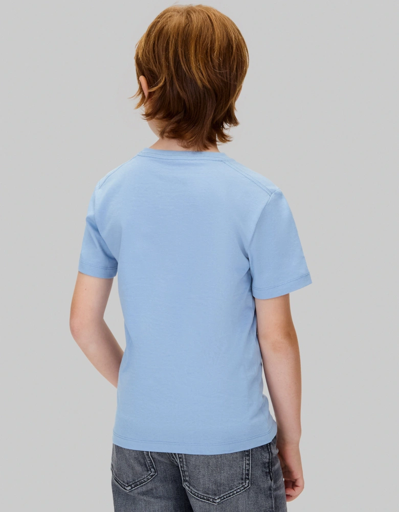 Kids Chest Monologo T-Shirt in Blue