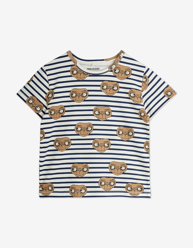 Kids E.T. Stripe AOP T-Shirt in White