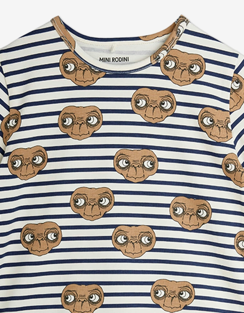 Kids E.T. Stripe AOP T-Shirt in White