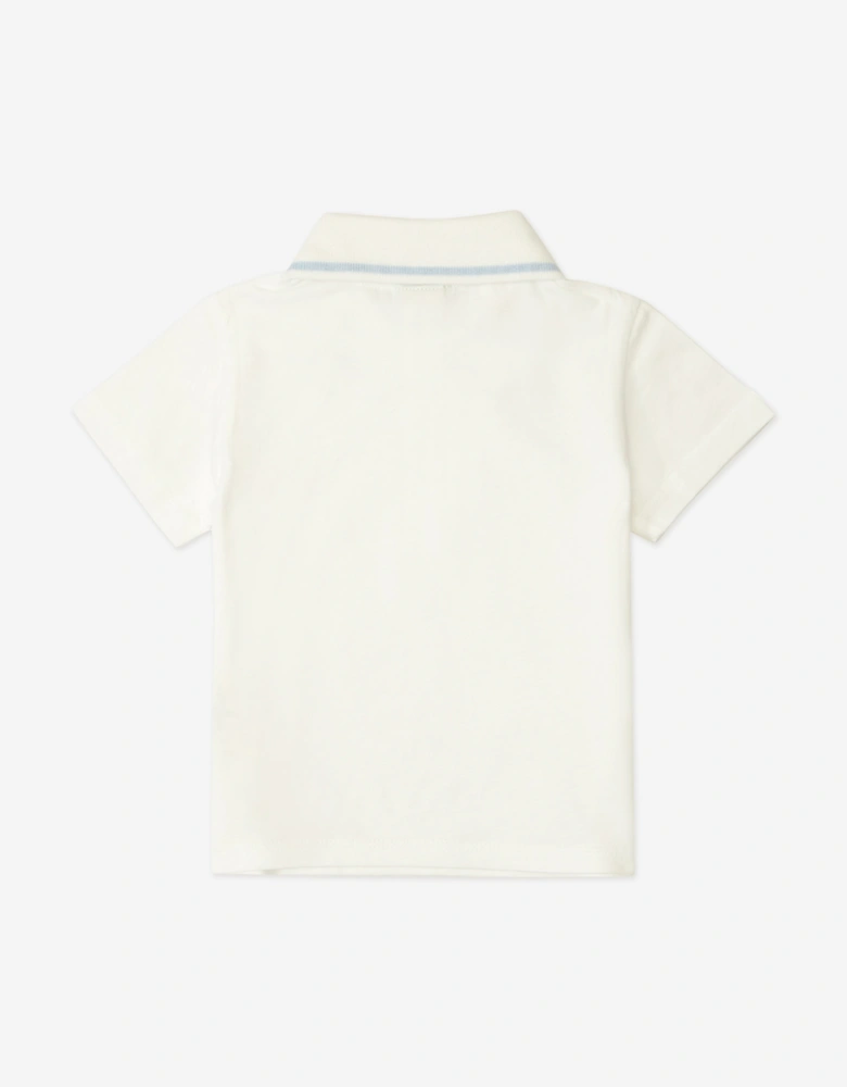 Baby Boys Jersey Polo Shirt in White