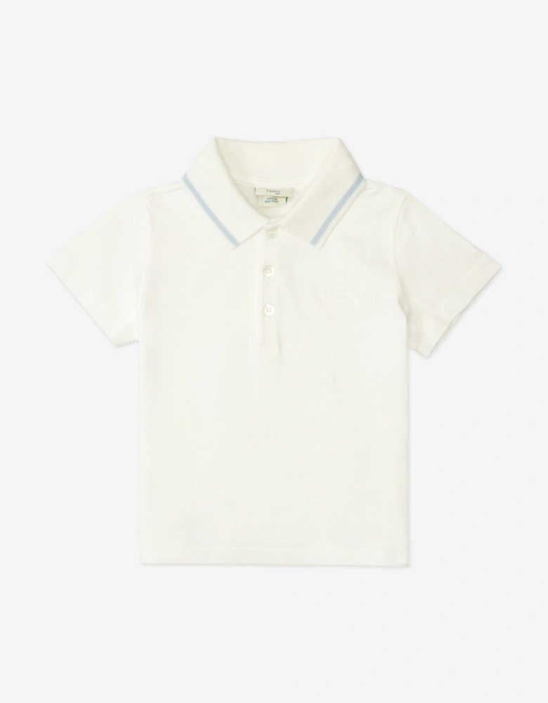 Baby Boys Jersey Polo Shirt in White