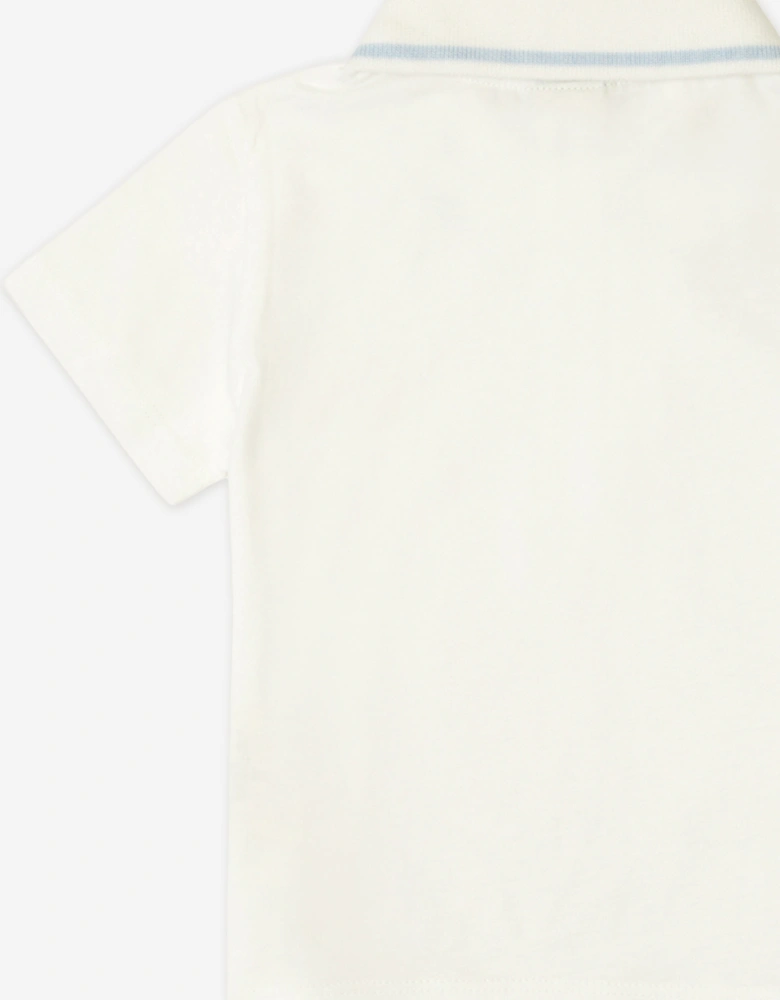Baby Boys Jersey Polo Shirt in White