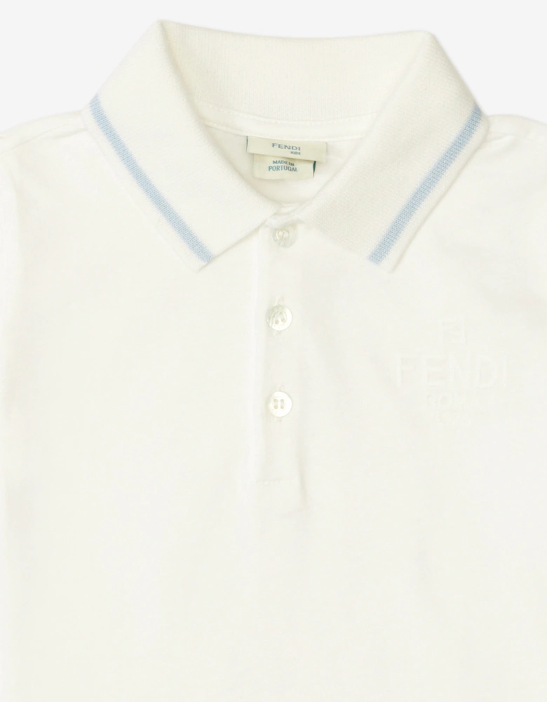 Baby Boys Jersey Polo Shirt in White
