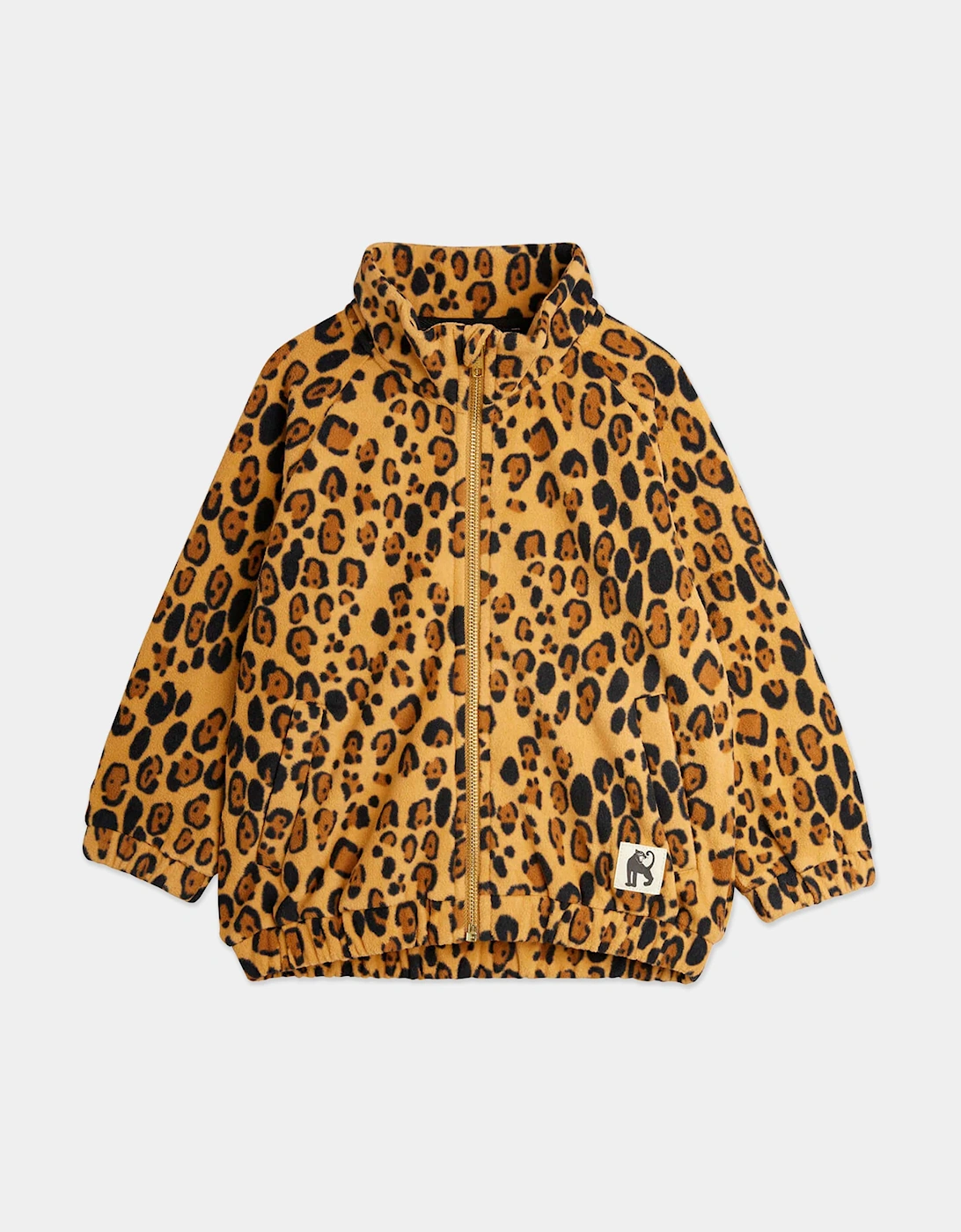 Girls Leopard Zip Up Top in Brown, 6 of 5