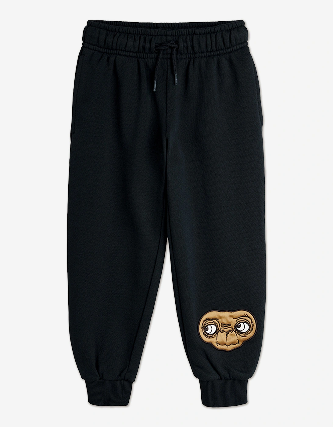 Mini Rodini Unisex Black E.t. Application Joggers In  92-98 Cm Size 1.5-3 Yrs Kids