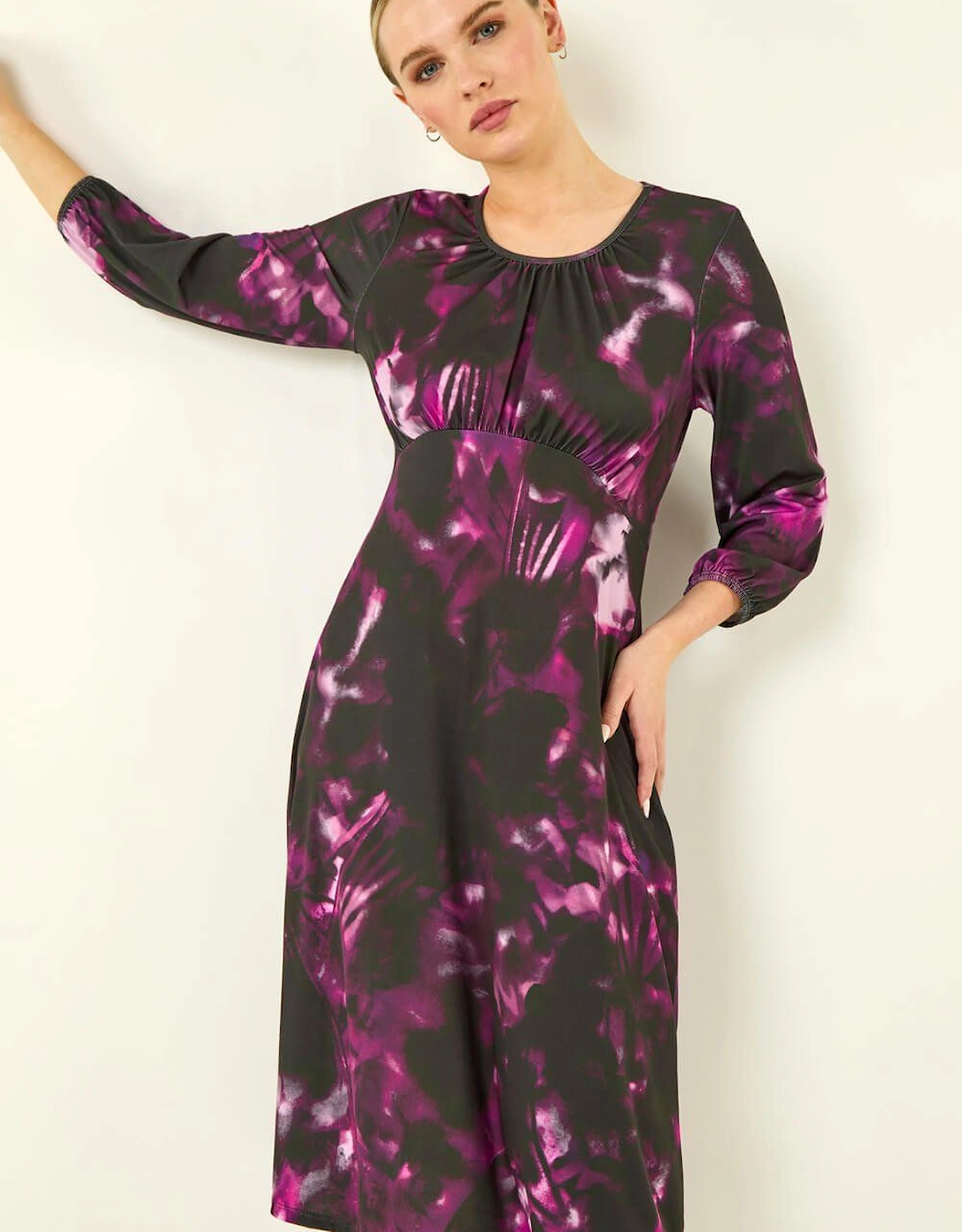 Petite Abstract Stretch Midi Dress, 2 of 1