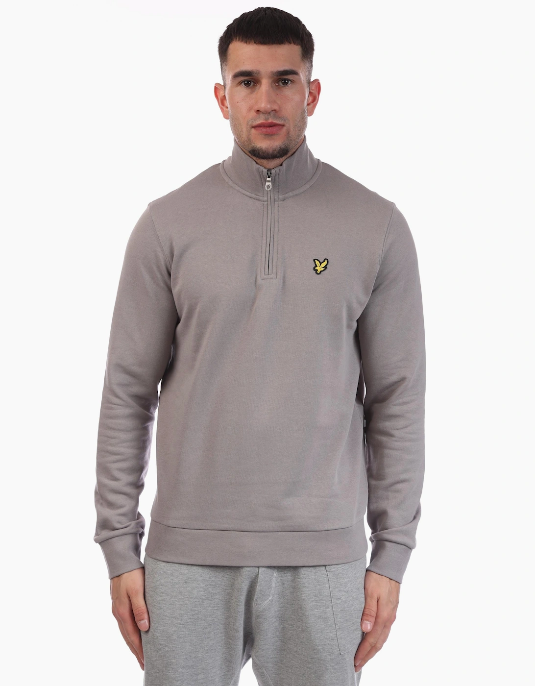 Lyle And Scott Men's Grey Loopback Quarter Zip Sweatshirt - : 40 L