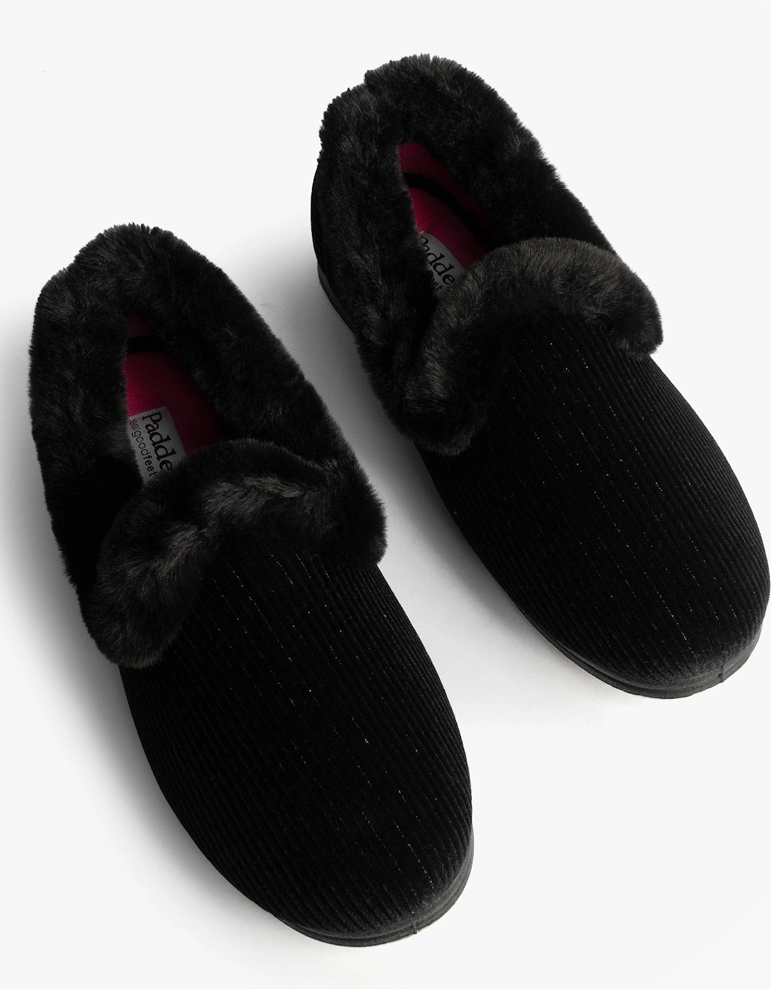 CAMILLA Womens (2E Fit) Touch Fasten Slippers Black