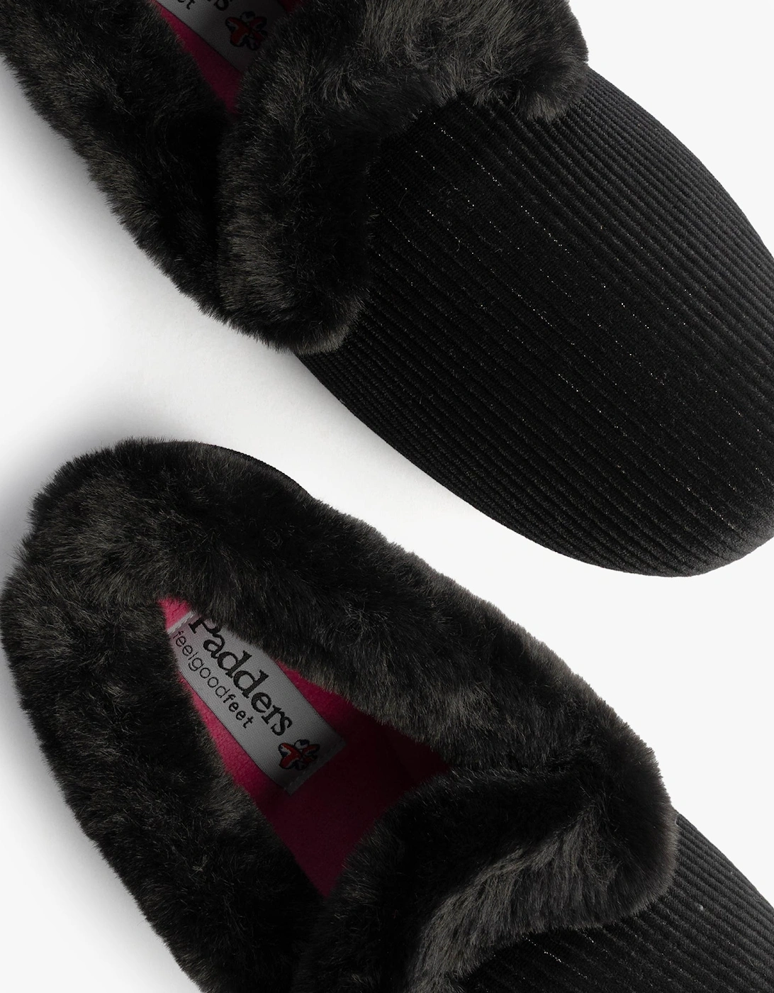 CAMILLA Womens (2E Fit) Touch Fasten Slippers Black