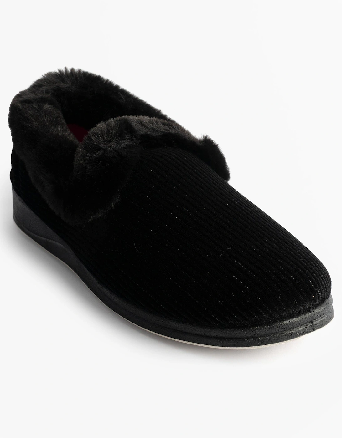 CAMILLA Womens (2E Fit) Touch Fasten Slippers Black