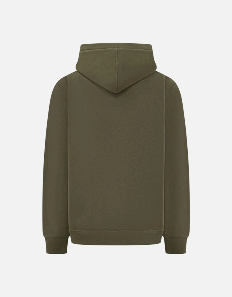 Zip Hoodie in Military Green