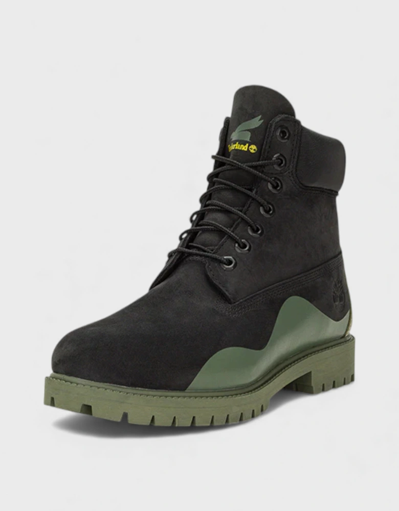 Heritage 6 Inch Waterproof Boot Black Nubuck Green