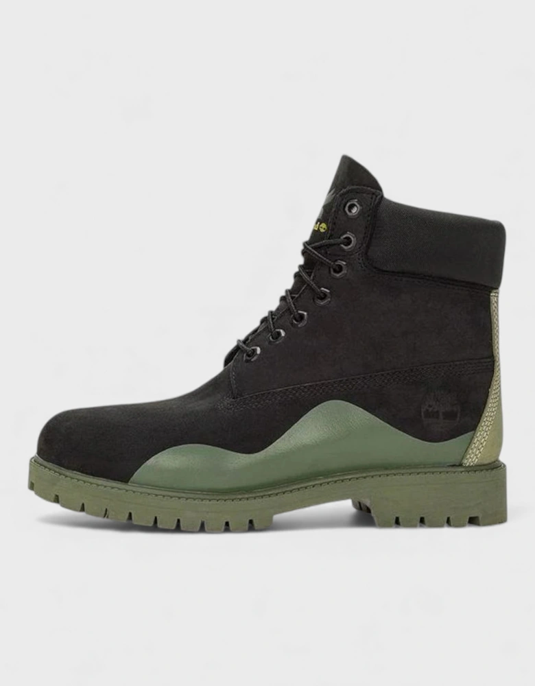 Heritage 6 Inch Waterproof Boot Black Nubuck Green
