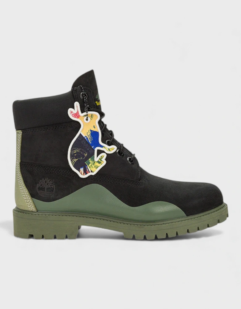 Heritage 6 Inch Waterproof Boot Black Nubuck Green