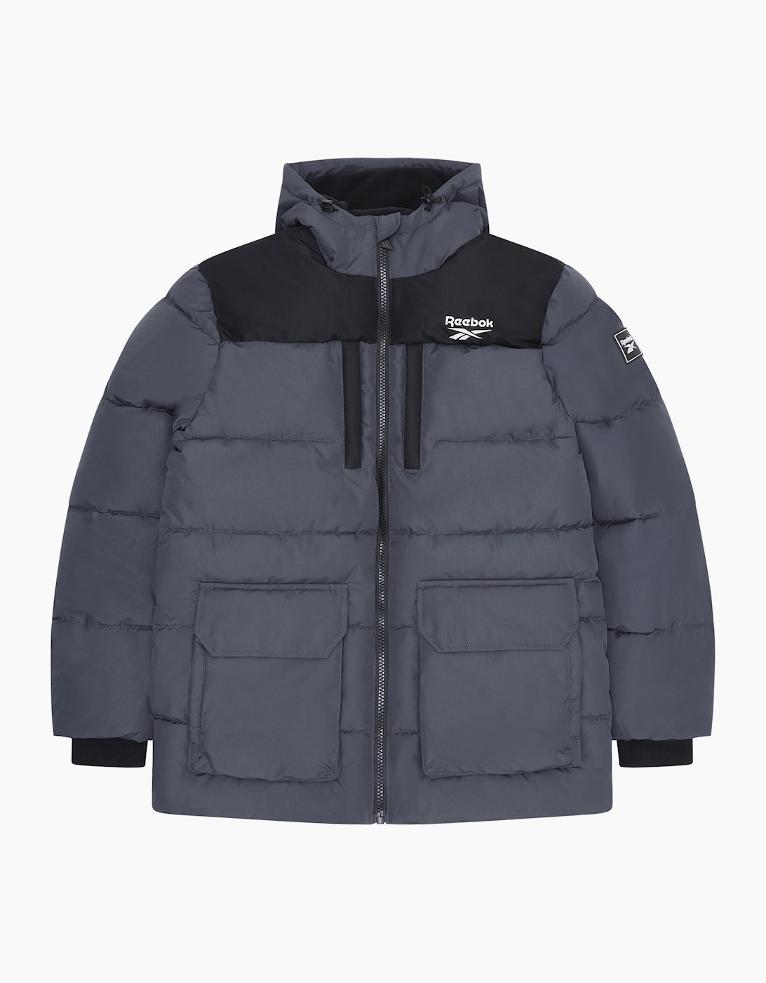 Reebok Men's Grey Rb1497 Parka Puffer Jacket - Charcoal  38/Regular M