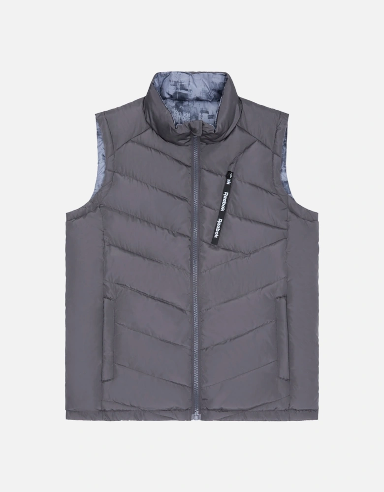 RB1572 Reversible Puffer Vest - Charcoal