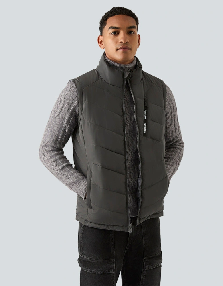 RB1572 Reversible Puffer Vest - Charcoal