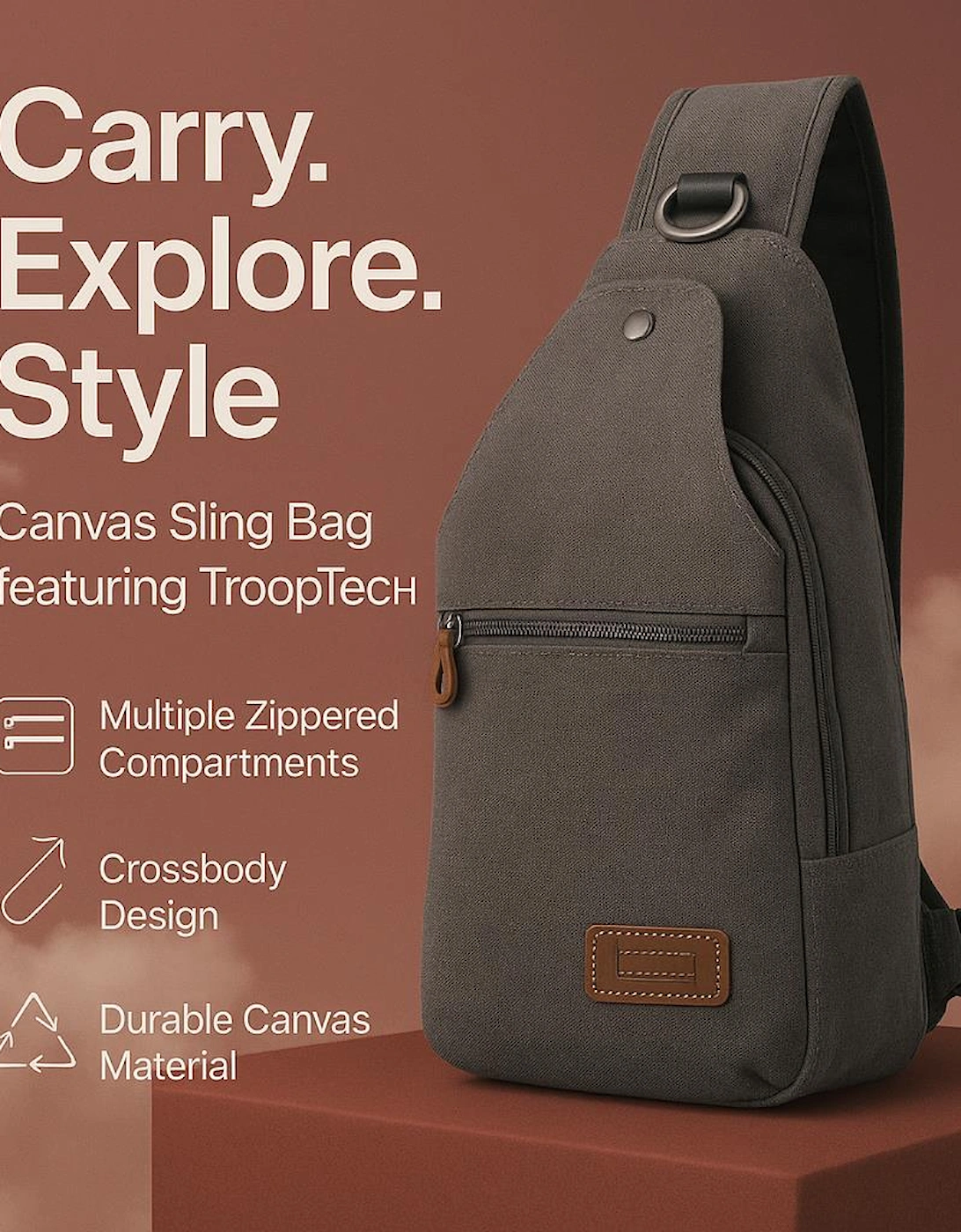 TRP0551 Classic Sling Bag, One Strap Backpack