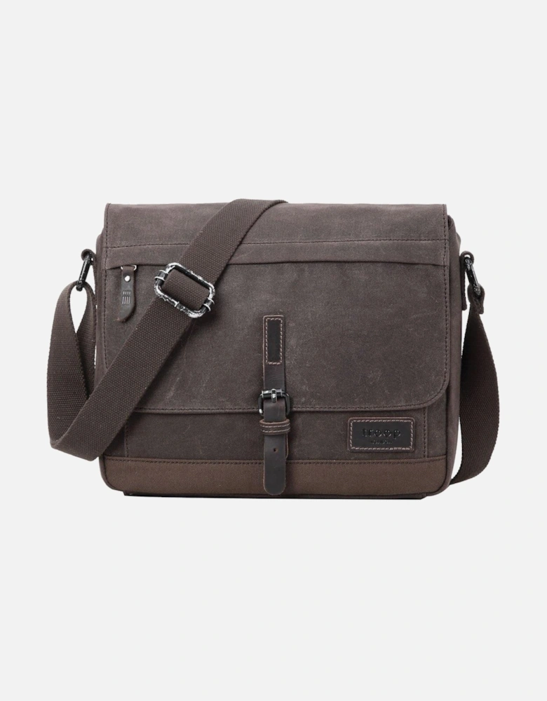 TRP0443 Heritage Canvas Leather Messenger Bag, Travel Bag, Tablet Friendly