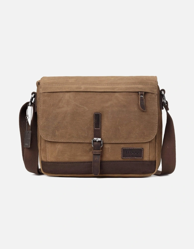 TRP0443 Heritage Canvas Leather Messenger Bag, Travel Bag, Tablet Friendly