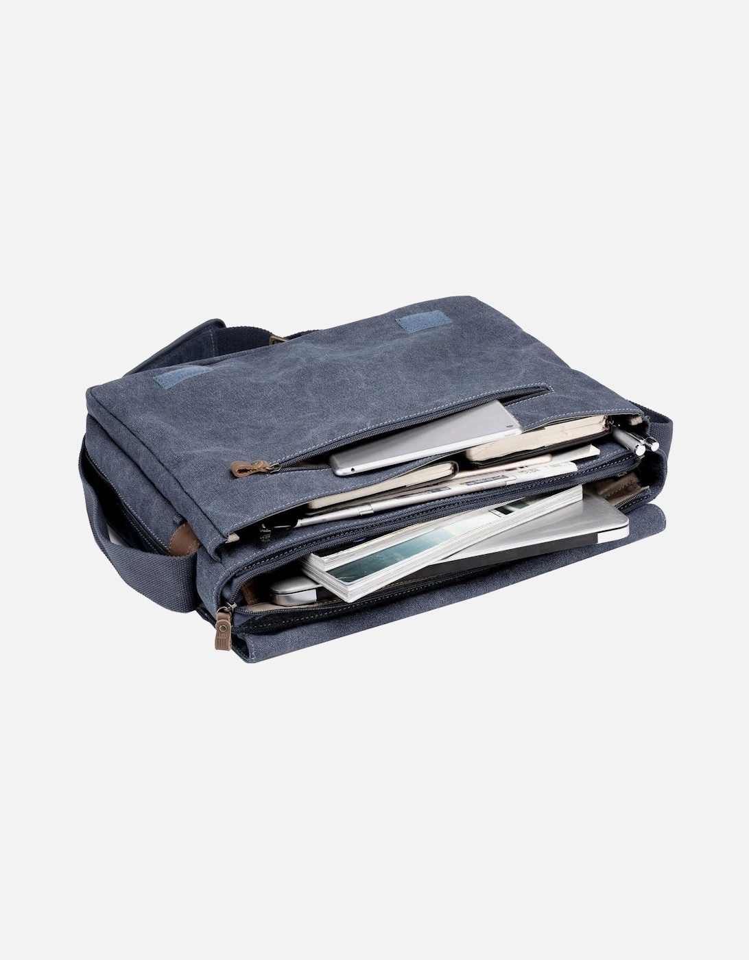 TRP0371 Classic Canvas Laptop Large Messenger Bag - 18 Diagonally