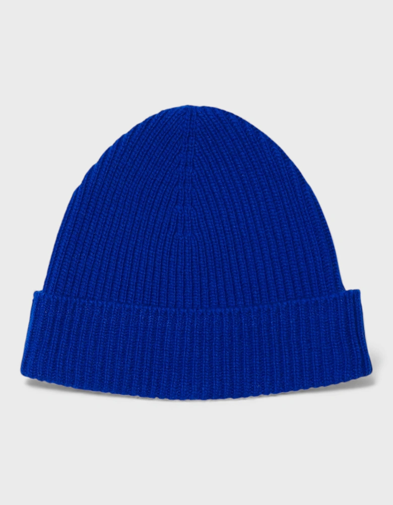 Ribbed Cashmere Beanie Knight Blue