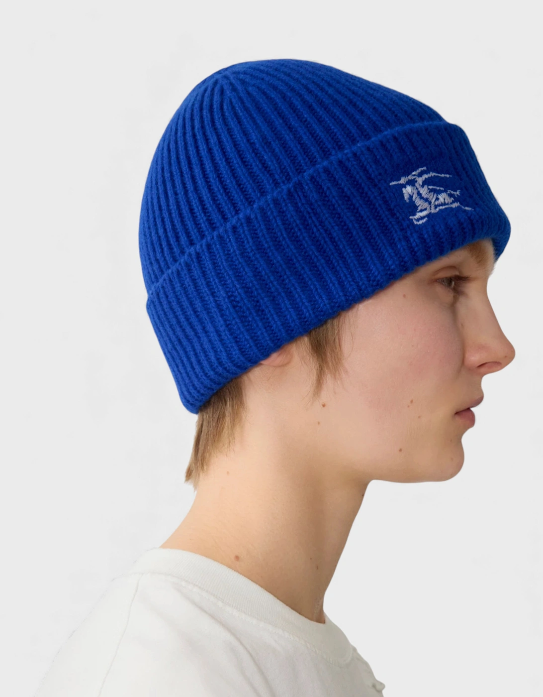 Ribbed Cashmere Beanie Knight Blue