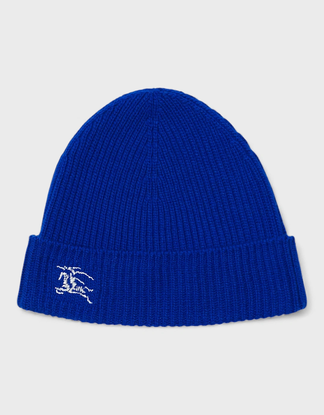 Burberry Women's Blue Ribbed Cashmere Beanie Knight