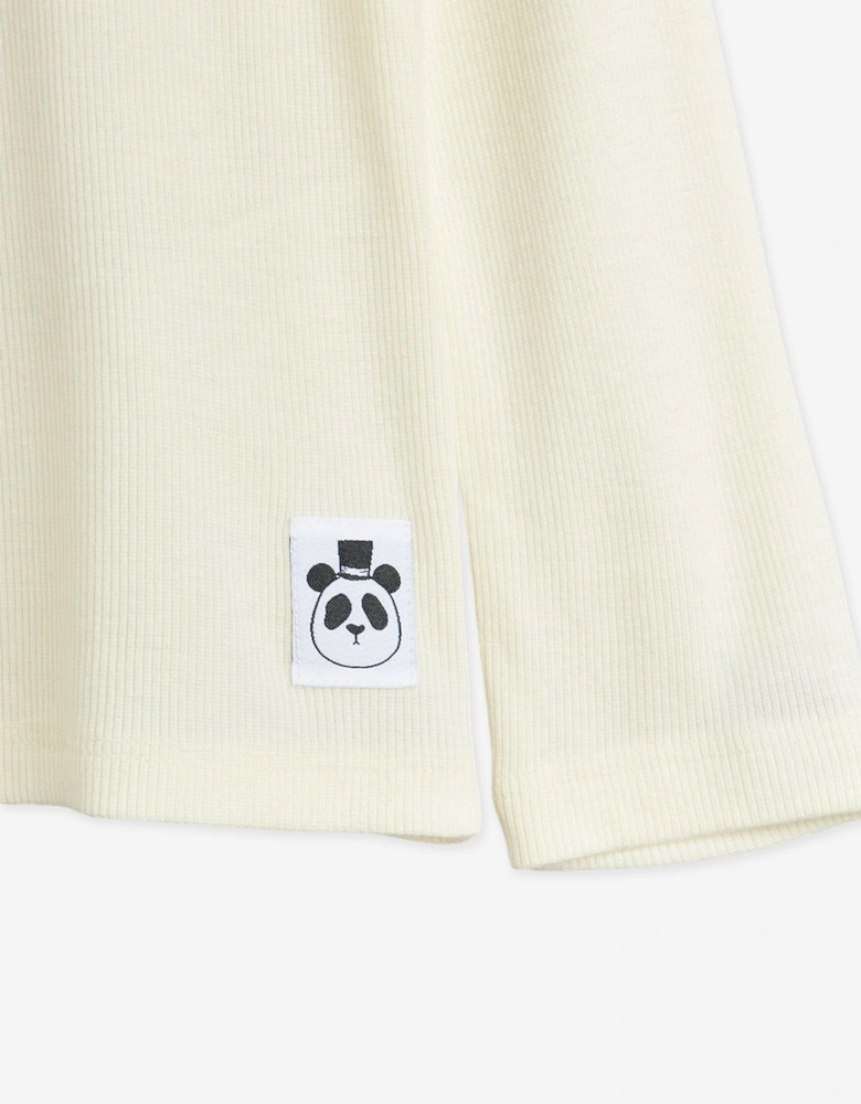 Girls Ribbed Turtleneck Top in Ivory
