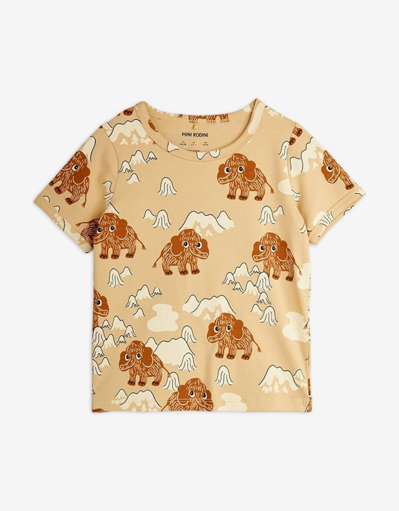 Kids Mammoth AOP T-Shirt in Beige