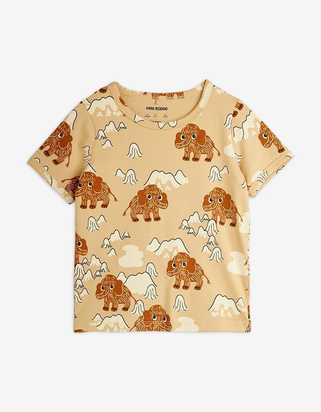 Kids Mammoth AOP T-Shirt in Beige, 5 of 4