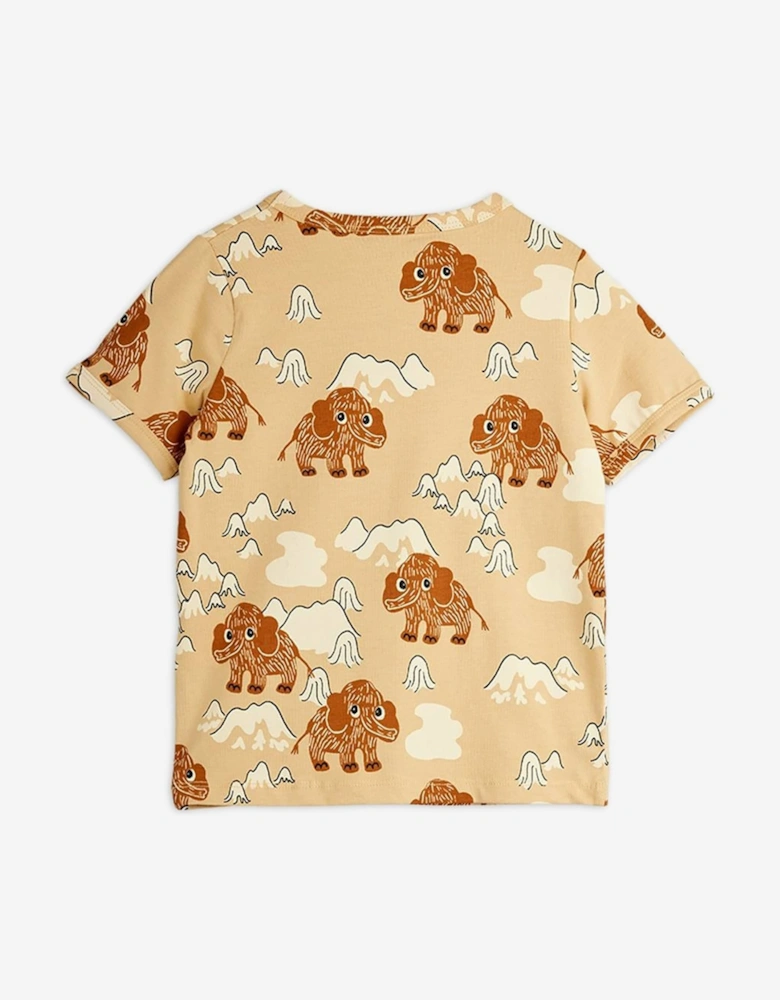 Kids Mammoth AOP T-Shirt in Beige